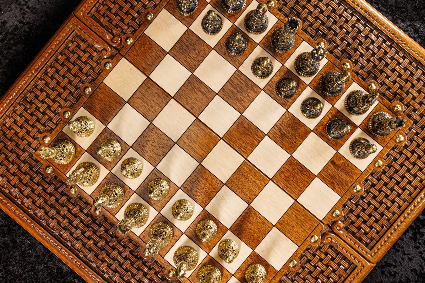 Box-Style Wooden Chess Set 60 cm | 23.6" Handmade Folding Chess Board
