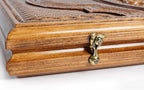 Ornamental Two Sided backgammon board - side profile showing the craftsmanship