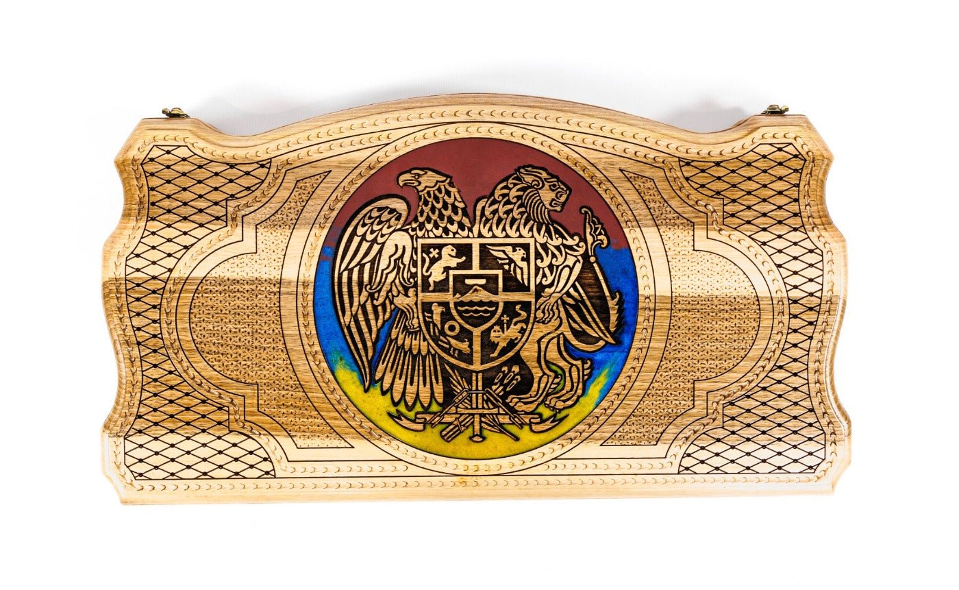 Backgammon Board - Coat of Arms of Armenia Epoxy - Unumperfectus