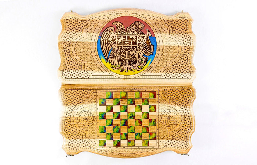 Backgammon Board - Coat of Arms of Armenia Epoxy - Unumperfectus