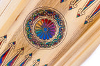 Coat of Arms of Armenia Epoxy backgammon board - carrying case and accessories