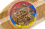 Luxury backgammon board Armenian heraldic epoxy artistic wooden style
