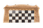 Carved Epoxy Squares chess and backgammon set - side profile of the board