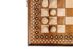 Armenian Carpet chess and backgammon set - close-up of the playing squares