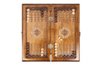 Armenian Carpet chess and backgammon set - side profile of the board