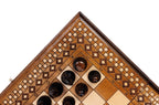 Armenian Carpet chess and backgammon set - corner detail of the board