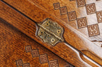 Armenian Carpet chess and backgammon set - chess pieces set up for play