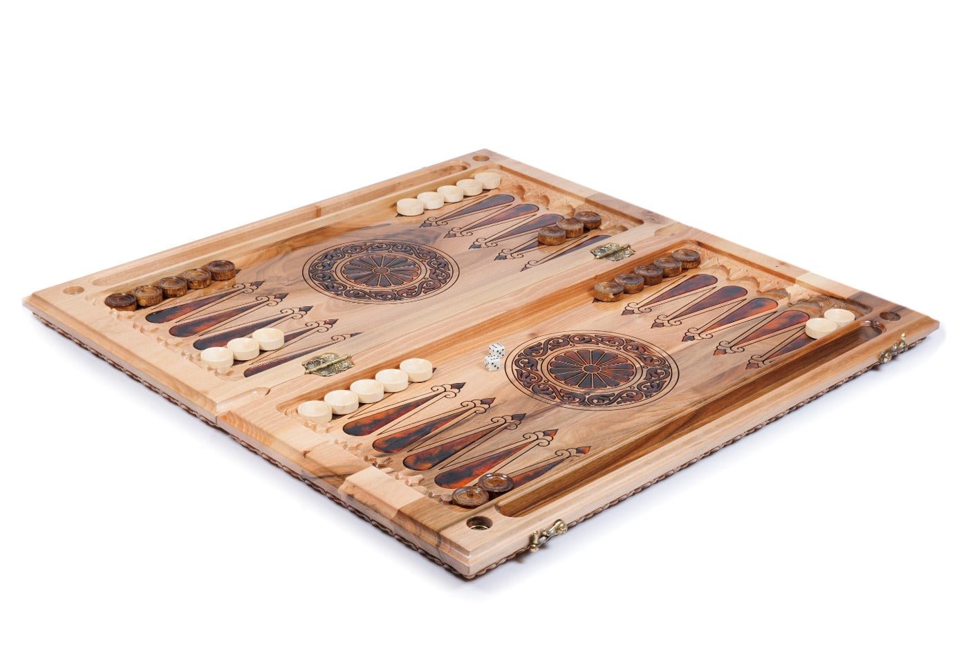 Luxury backgammon board with animal painting and epoxy artistic detail