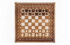 Premium artisan chess set square wooden luxury craftsmanship with bronze legs