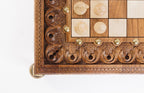 Square Bronze Legs chess set - board surface detail