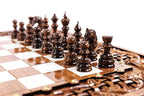 Ornamental Braid / chess and backgammon set - angled view showing the craftsmanship