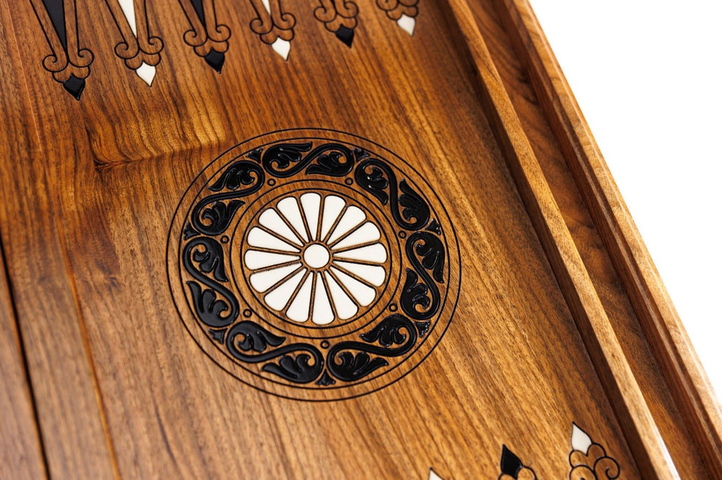 Luxury Wooden Chess Set & Backgammon Ornamental Braid 70 cm / 27.5" - Unumperfectus