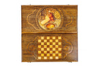 Painting backgammon board - side profile showing the craftsmanship