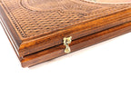 Painting backgammon board - detail of the wood grain and finish