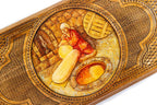 Luxury backgammon board artistic painting with epoxy detail