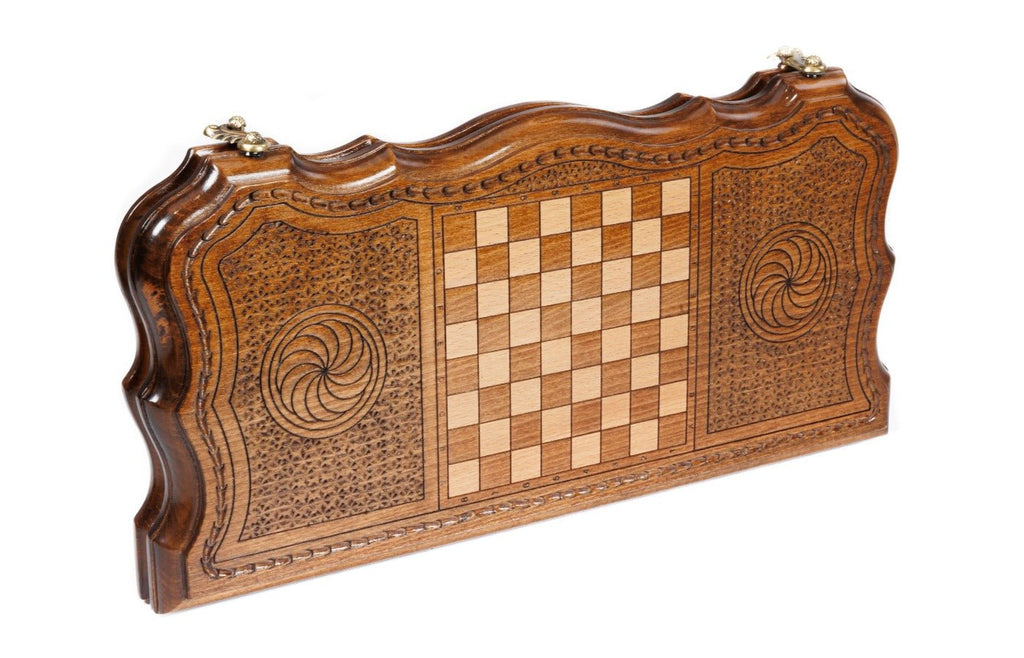 Wooden Backgammon Board Ornamental 15.7" | 40 cm - Unumperfectus