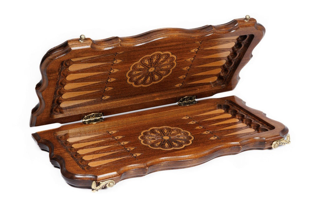 Wooden Backgammon Board Ornamental 15.7" | 40 cm - Unumperfectus