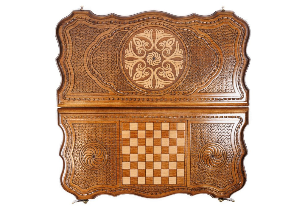 Wooden Backgammon Board Ornamental 15.7" | 40 cm - Unumperfectus