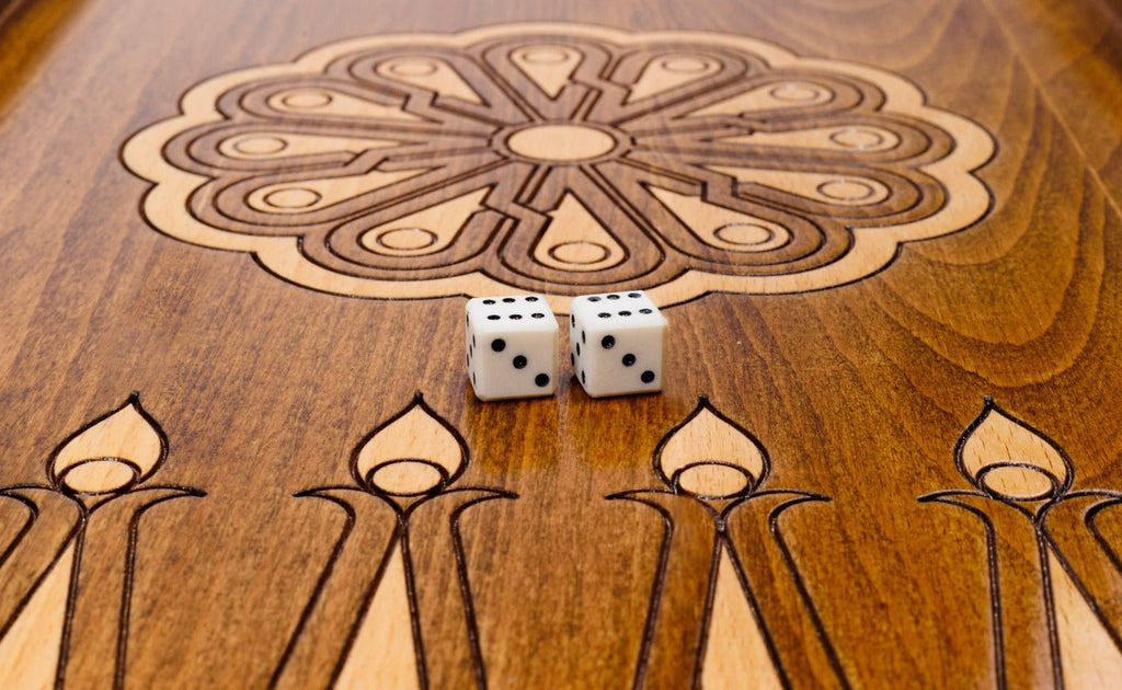 Wooden Backgammon Board Ornamental 15.7" | 40 cm - Unumperfectus