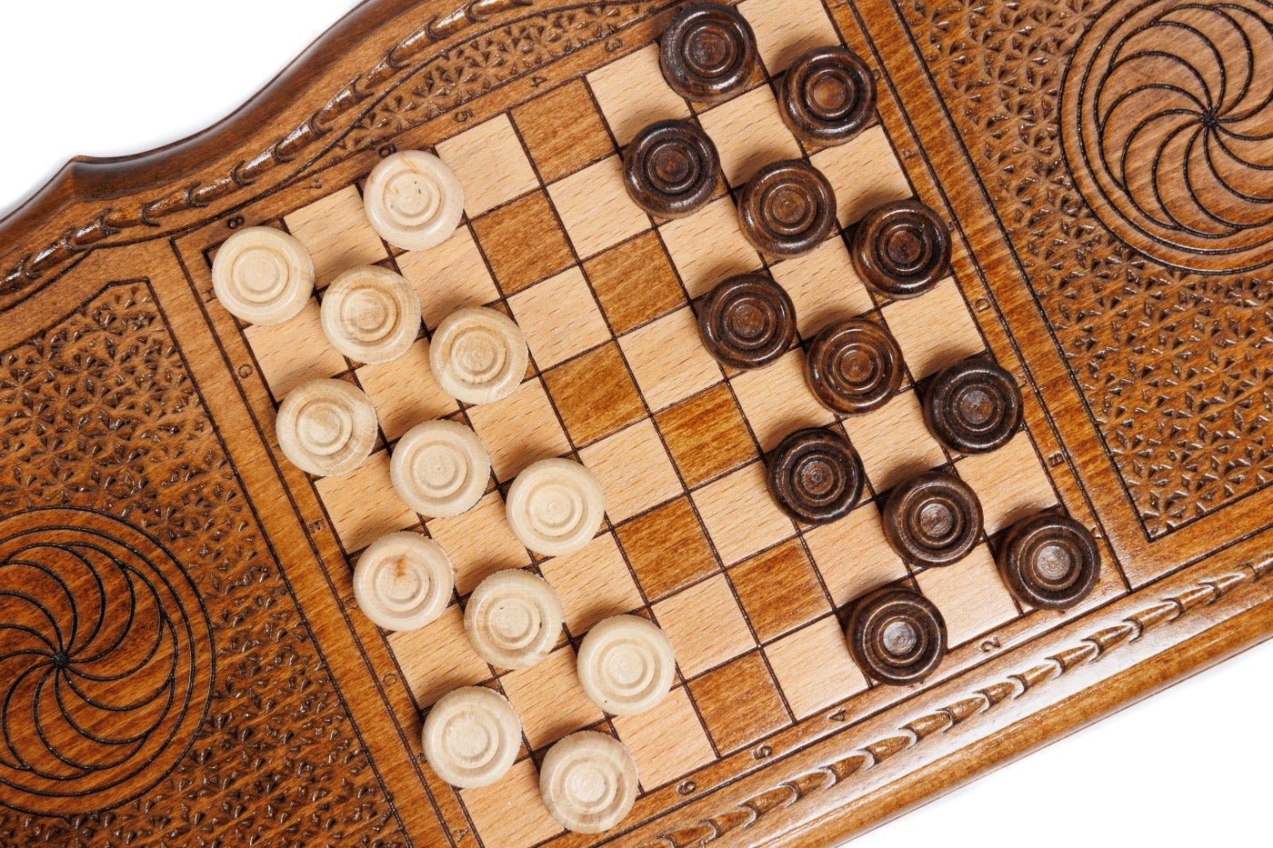 Wooden Backgammon Board Ornamental 15.7" | 40 cm - Unumperfectus