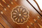 Ornamental backgammon board - hand-carved detail shot