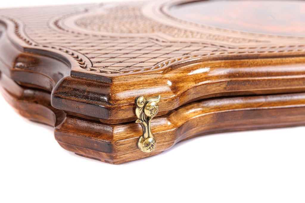 Backgammon Board - Lion With Epoxy - Unumperfectus