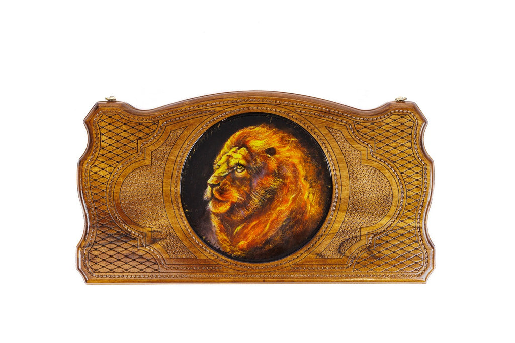 Backgammon Board - Lion With Epoxy - Unumperfectus