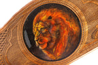 Luxury backgammon board lion artistic epoxy wooden detail