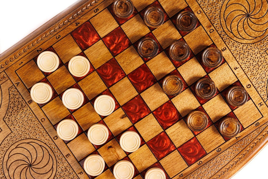 Backgammon Board - Lion With Epoxy - Unumperfectus