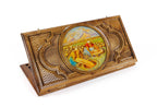 Painting epoxy wooden backgammon board handcrafted luxury design