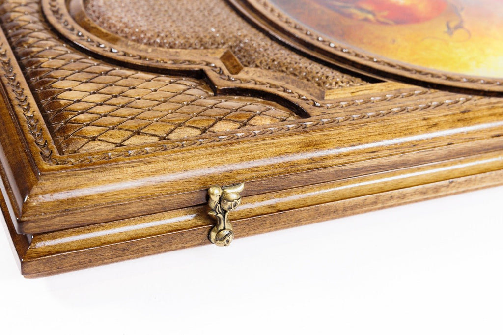 Backgammon Board - Pomegranate Painting & Epoxy - Unumperfectus