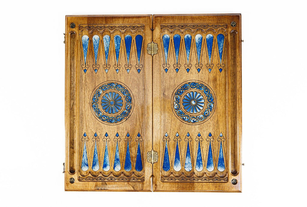 Backgammon Board - Pomegranate Painting & Epoxy - Unumperfectus