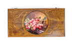 Grape Painting backgammon board - closed cover detail