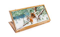 Winter bears painting wooden backgammon board handcrafted design
