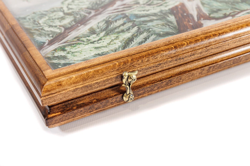 Backgammon Board - Winter & Bears Painted - Unumperfectus