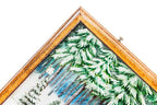 Winter Bears Painted backgammon board - angled view