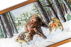 Winter Bears Painted backgammon board in wood by Hrachya Ohanyan