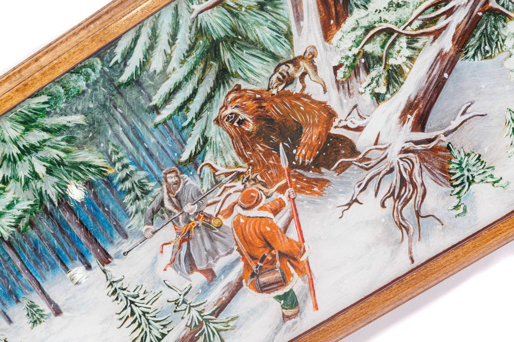 Backgammon Board - Winter & Bears Painted - Unumperfectus