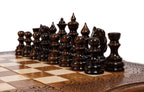 Mount Ararat Outline chess set - detail of the carved border