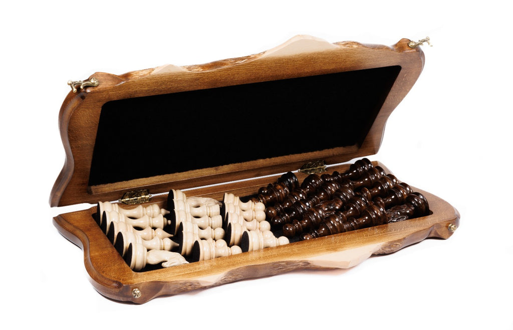 Chess Set with Mount Ararat Outline – Wooden Chess Board - Unumperfectus