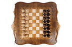Mount Ararat Outline chess set - chess pieces set up for play