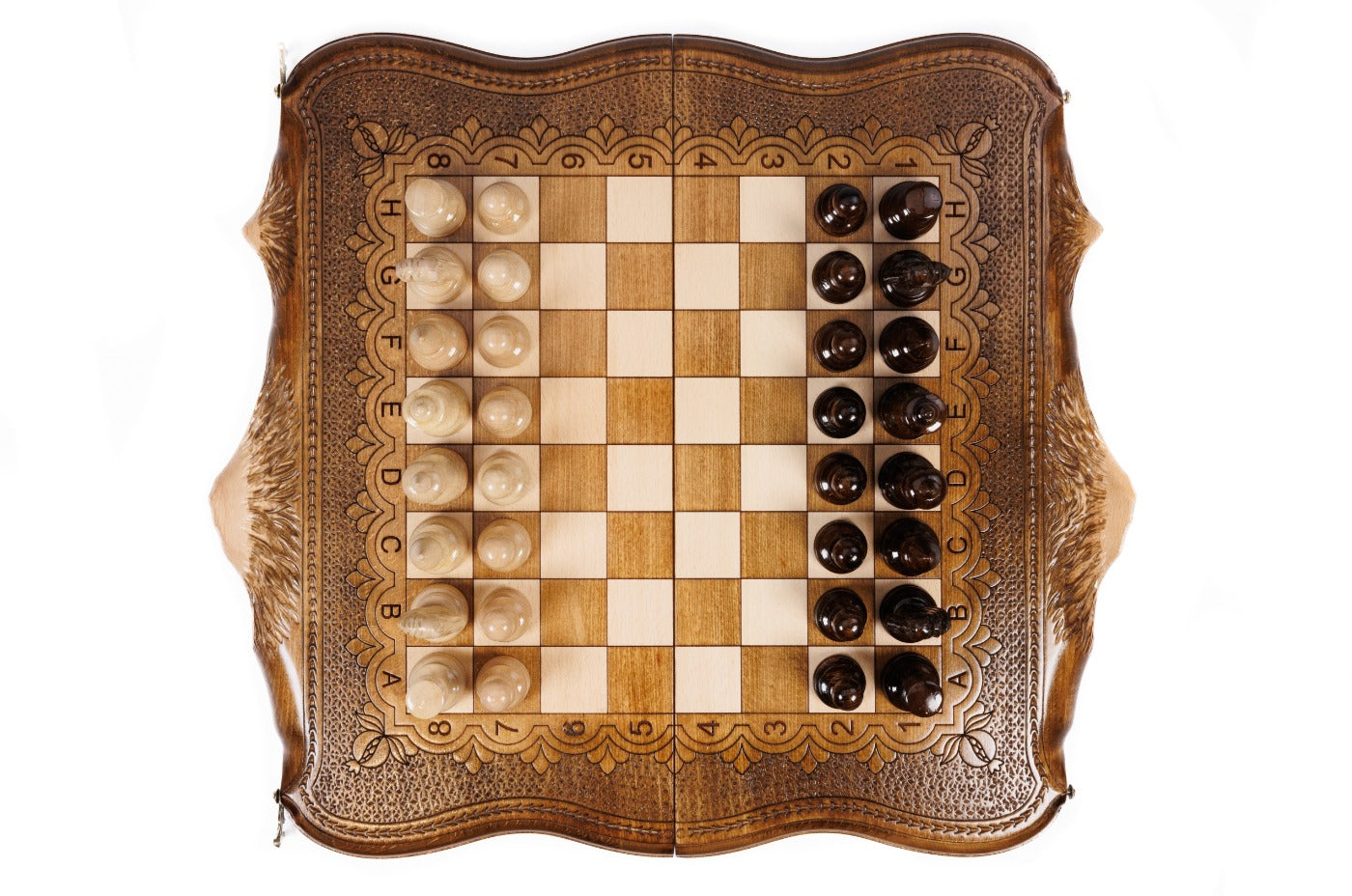 Chess Set with Mount Ararat Outline – Wooden Chess Board - Unumperfectus