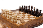 Mount Ararat outline chess board in wood