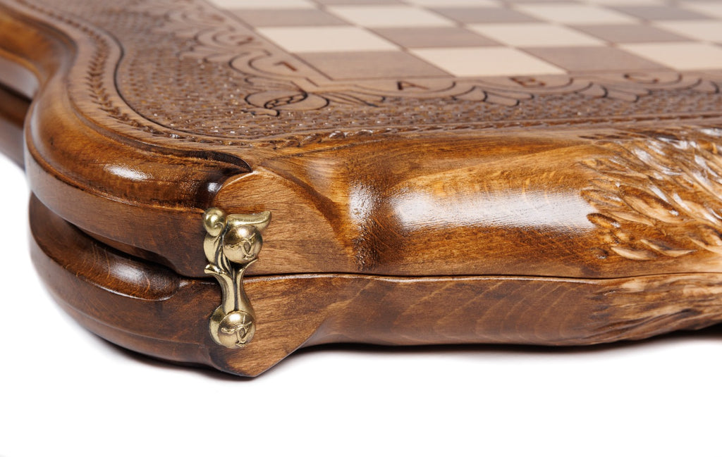 Chess Set with Mount Ararat Outline – Wooden Chess Board - Unumperfectus