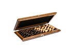 Compact chess set with extended board design and elegant finish