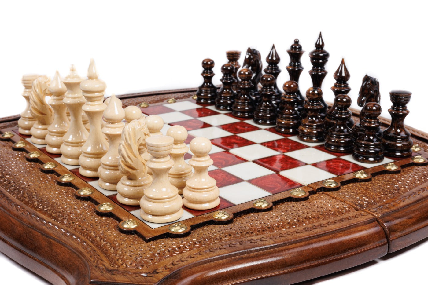 Epoxy Chess Set in Walnut Wood – Epoxy Resin Chess Made by Hrachya Ohanyan - Unumperfectus