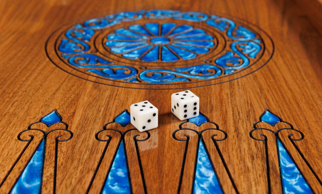 Tree of Life Chess–Backgammon Board with Epoxy Resin – 60 cm | 23.6" Handmade Wooden Game Set