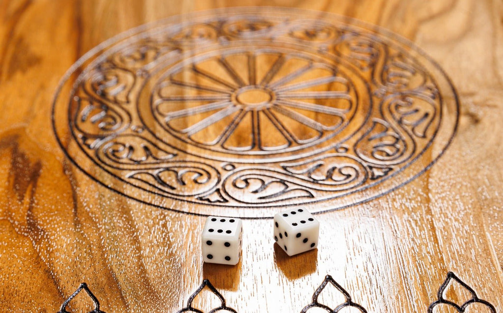 Luxury Wooden Chess Set & Backgammon With Ornament & Epoxy 60 cm | 23.6" - Unumperfectus