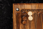 Ornament Epoxy chess and backgammon set - side profile of the board
