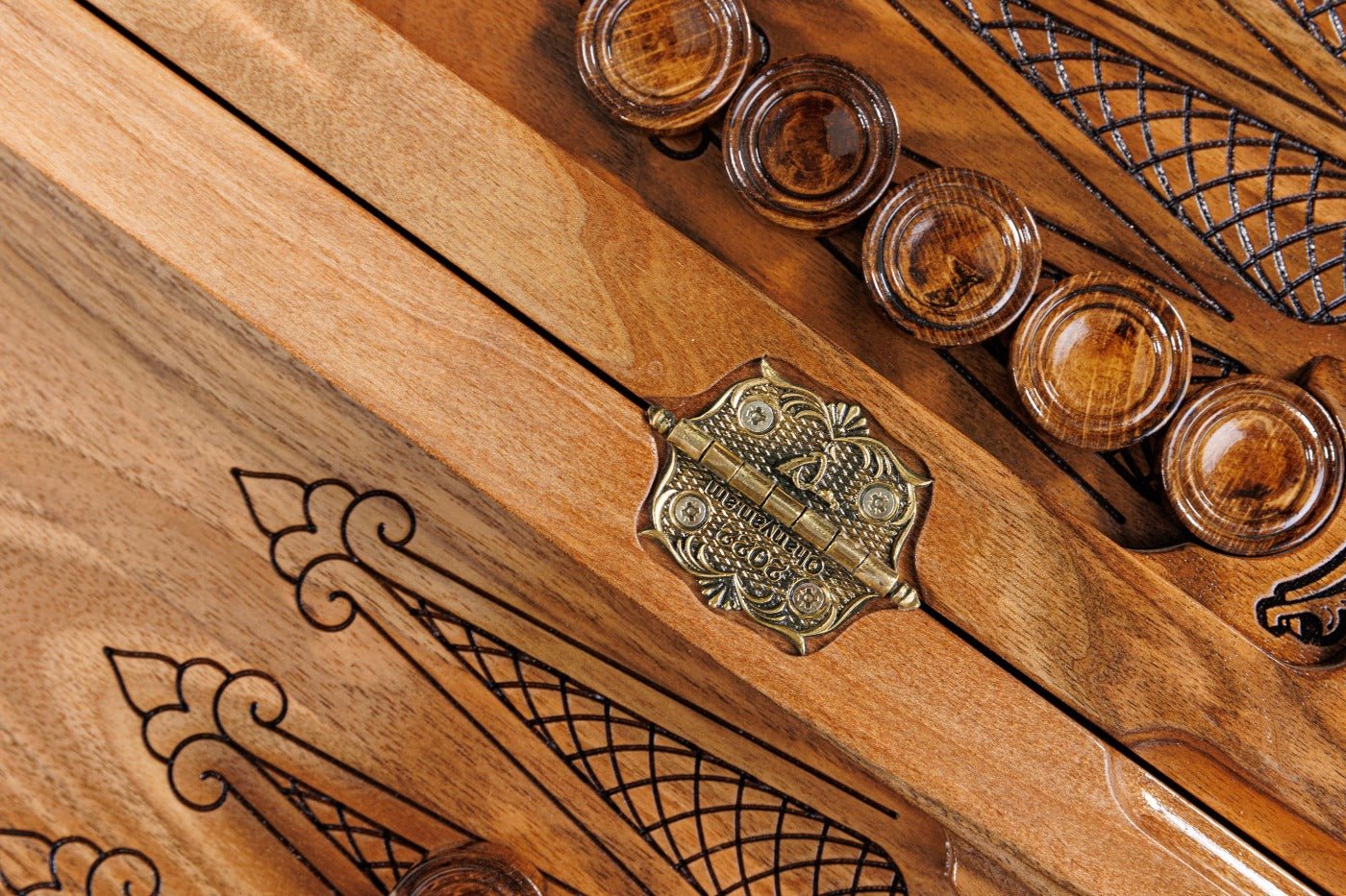 Luxury Wooden Chess Set & Backgammon With Ornament & Epoxy 60 cm | 23.6" - Unumperfectus